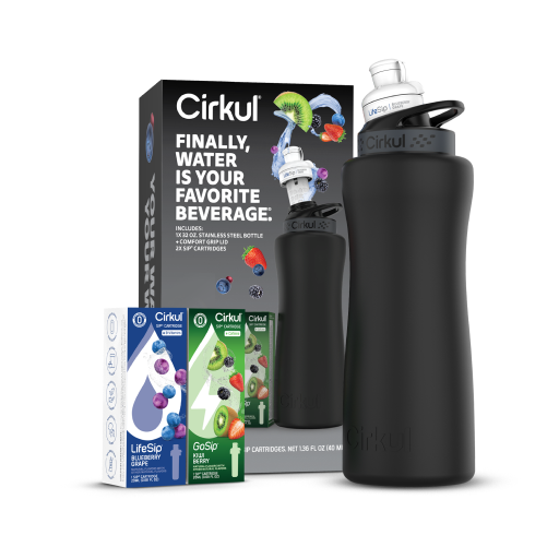32oz. Matte Black Stainless Steel Bottle Starter Kit E0